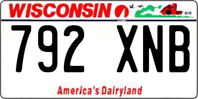 WI license plate 792XNB