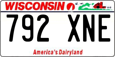 WI license plate 792XNE