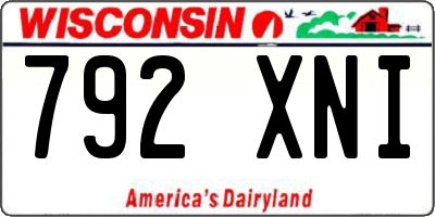 WI license plate 792XNI
