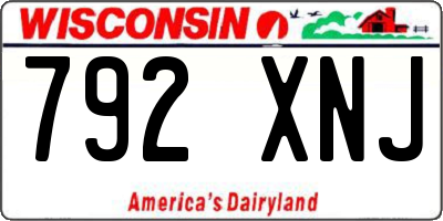 WI license plate 792XNJ