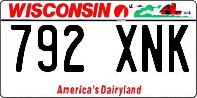 WI license plate 792XNK