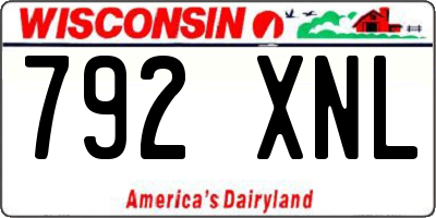 WI license plate 792XNL