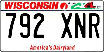 WI license plate 792XNR