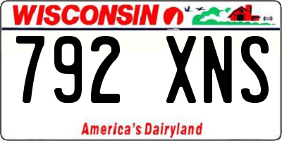 WI license plate 792XNS