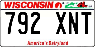 WI license plate 792XNT