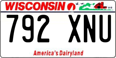 WI license plate 792XNU
