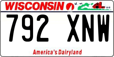 WI license plate 792XNW