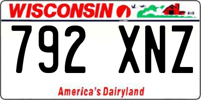 WI license plate 792XNZ