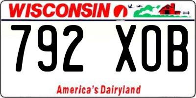 WI license plate 792XOB