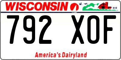 WI license plate 792XOF