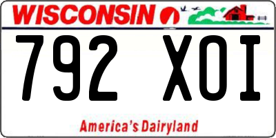 WI license plate 792XOI