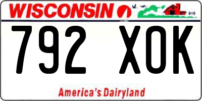 WI license plate 792XOK