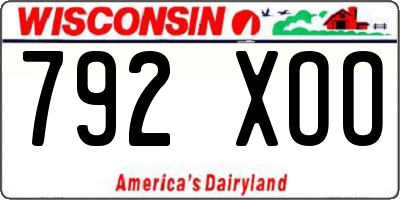WI license plate 792XOO