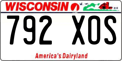 WI license plate 792XOS