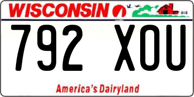WI license plate 792XOU