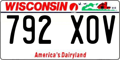 WI license plate 792XOV