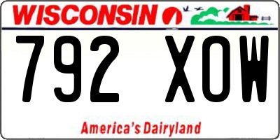 WI license plate 792XOW