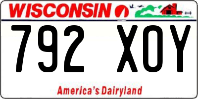 WI license plate 792XOY