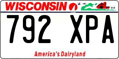 WI license plate 792XPA