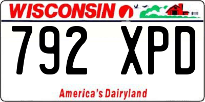 WI license plate 792XPD