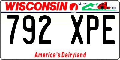 WI license plate 792XPE
