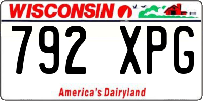 WI license plate 792XPG