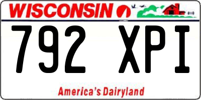 WI license plate 792XPI
