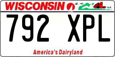 WI license plate 792XPL