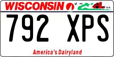 WI license plate 792XPS