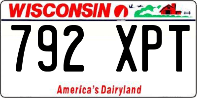 WI license plate 792XPT