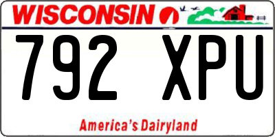 WI license plate 792XPU