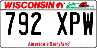 WI license plate 792XPW