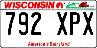 WI license plate 792XPX