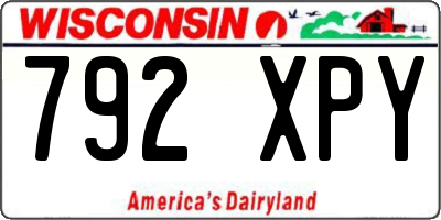 WI license plate 792XPY