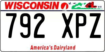 WI license plate 792XPZ