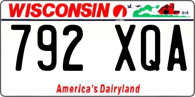 WI license plate 792XQA