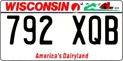 WI license plate 792XQB