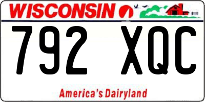 WI license plate 792XQC