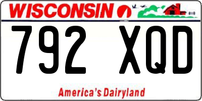WI license plate 792XQD