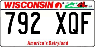 WI license plate 792XQF