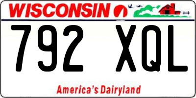 WI license plate 792XQL