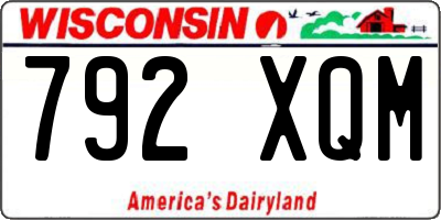 WI license plate 792XQM