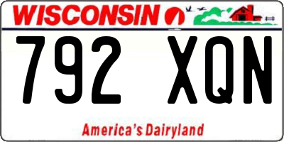 WI license plate 792XQN