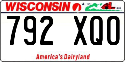 WI license plate 792XQO