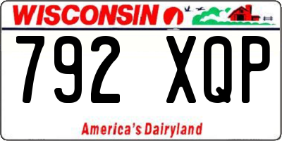 WI license plate 792XQP