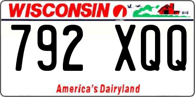 WI license plate 792XQQ