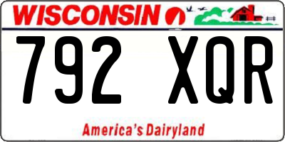 WI license plate 792XQR