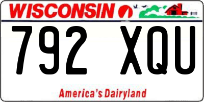 WI license plate 792XQU