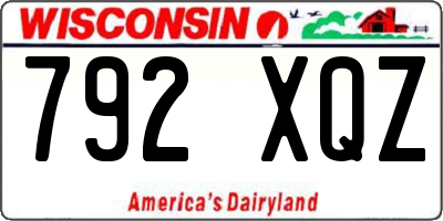 WI license plate 792XQZ