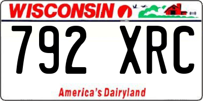 WI license plate 792XRC